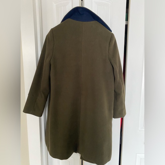 TopShop Olive Green Peacoat - Picture 2 of 3